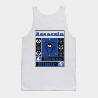 House Dimir | Assassin | MTG Guild Black & Blue on White Design Tank Top